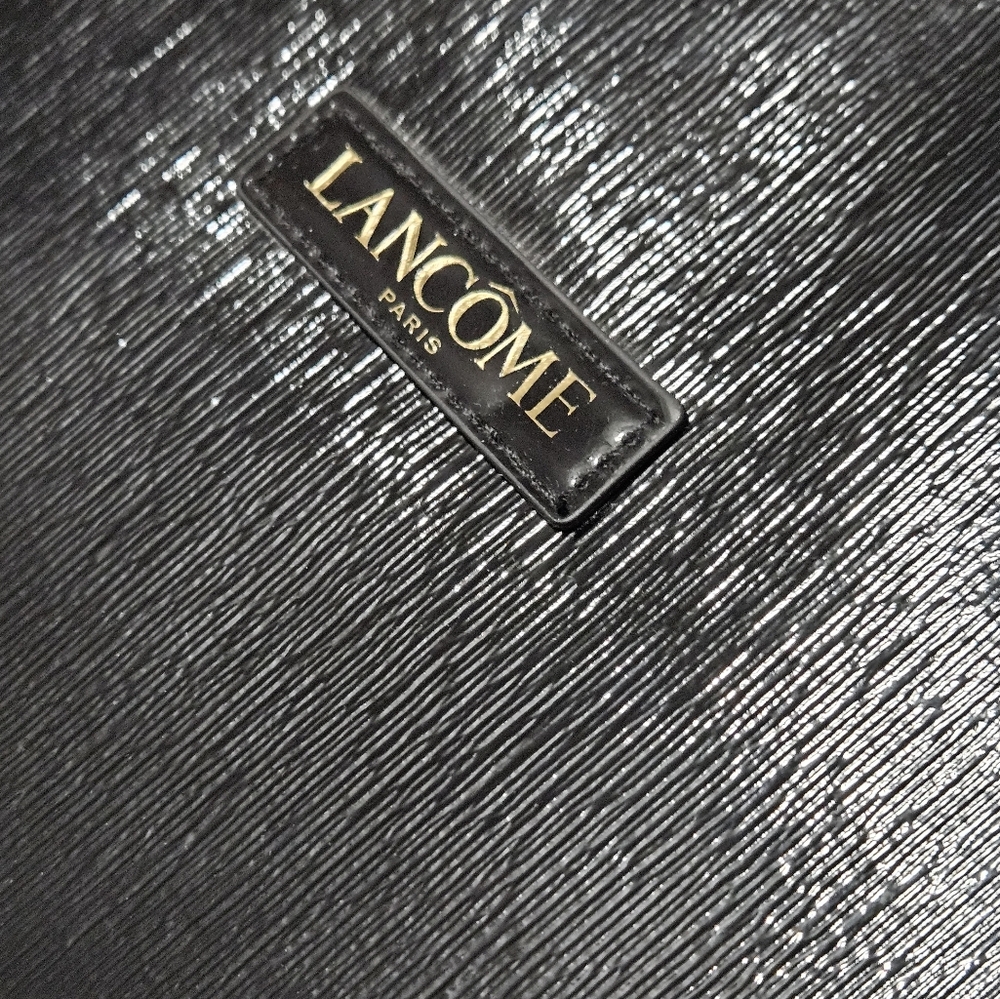 Lancome Paris Large Black Cosmetic Makeup Travel Bag With Gold + Pink Details - Picture 5 of 10